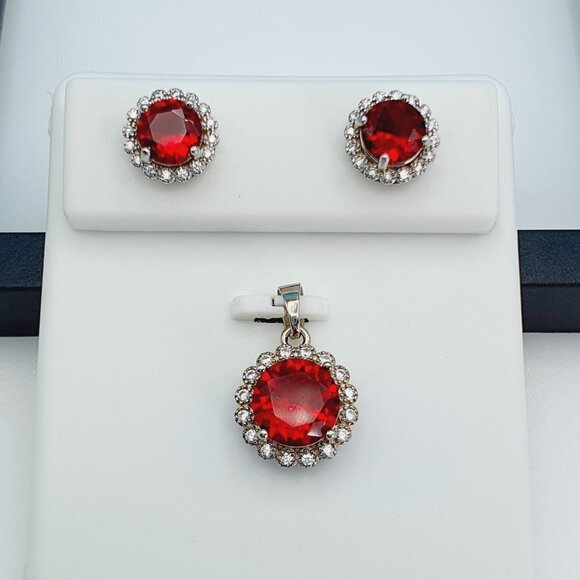 "925 Sterling Silver Cubic Zircon Jewelry Set, UU1P7A7035 - Picture 4 of 9